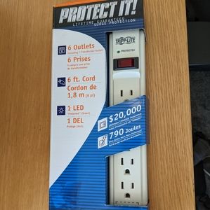 6 outlets and surge protector